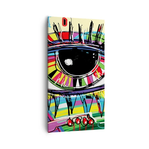 Schilderen op canvas - Kleurrijk oog - kleurrijke ziel - 55x100 cm