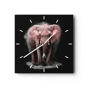 Wandklok - Klok - Denk niet aan een roze olifant! - 30x30 cm