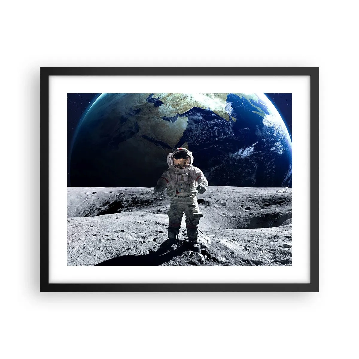 Poster in een zwarte lijst - Groetjes van de maan - 50x40 cm