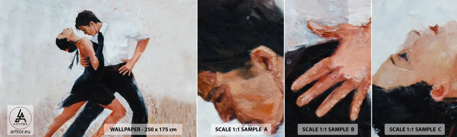 Fotobehang Staaltje Standard Eco - Tango van mijn dromen - Abstractie, Dans, Tango - 100x30 cm