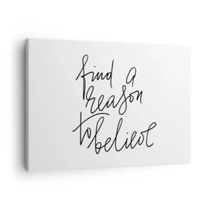 Schilderen op canvas - Een motiverende quote in minimalistische stijl - 70x50cm - Het is mogelijk - Moderne wanddecoratie voor woonkamer en slaapkamer ARTTOR