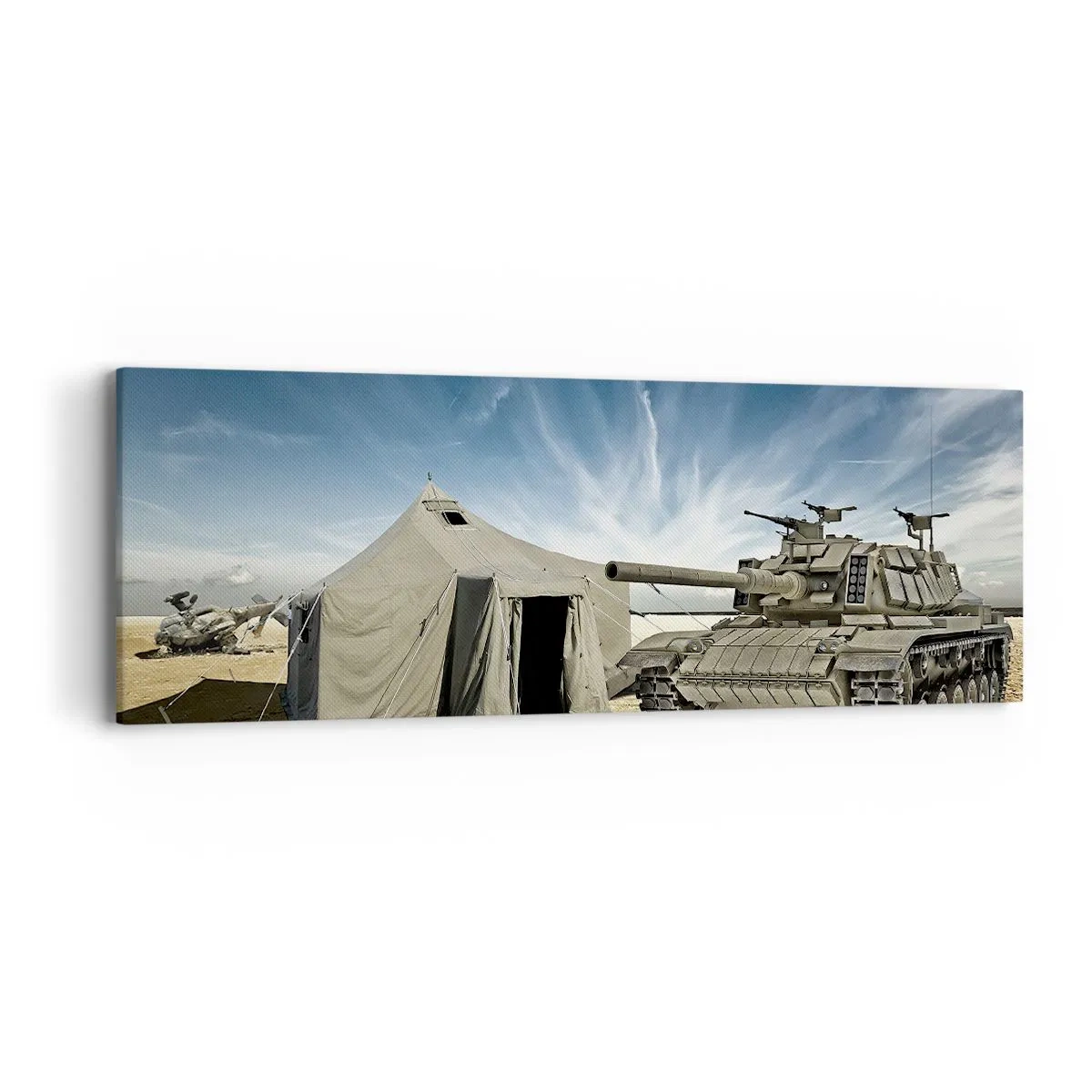 Schilderen op canvas - Een militaire droom - 90x30 cm