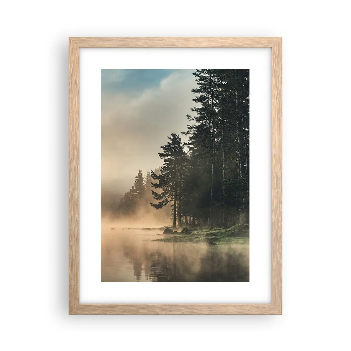 Een poster in een licht eiken lijst - De geboorte van de dag - 30x40 cm