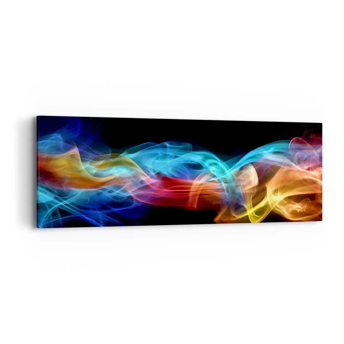 Schilderen op canvas - Regenboogdans van nevels - 90x30 cm