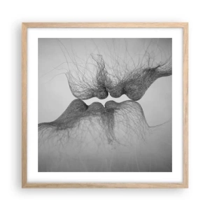 Een poster in een licht eiken lijst - Kus van de wind - 50x50 cm