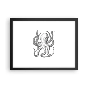 Poster in een zwarte lijst - Dansend met de golven - 40x30 cm