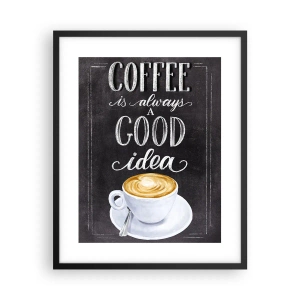 Poster in een zwarte lijst - Of course! - 40x50 cm