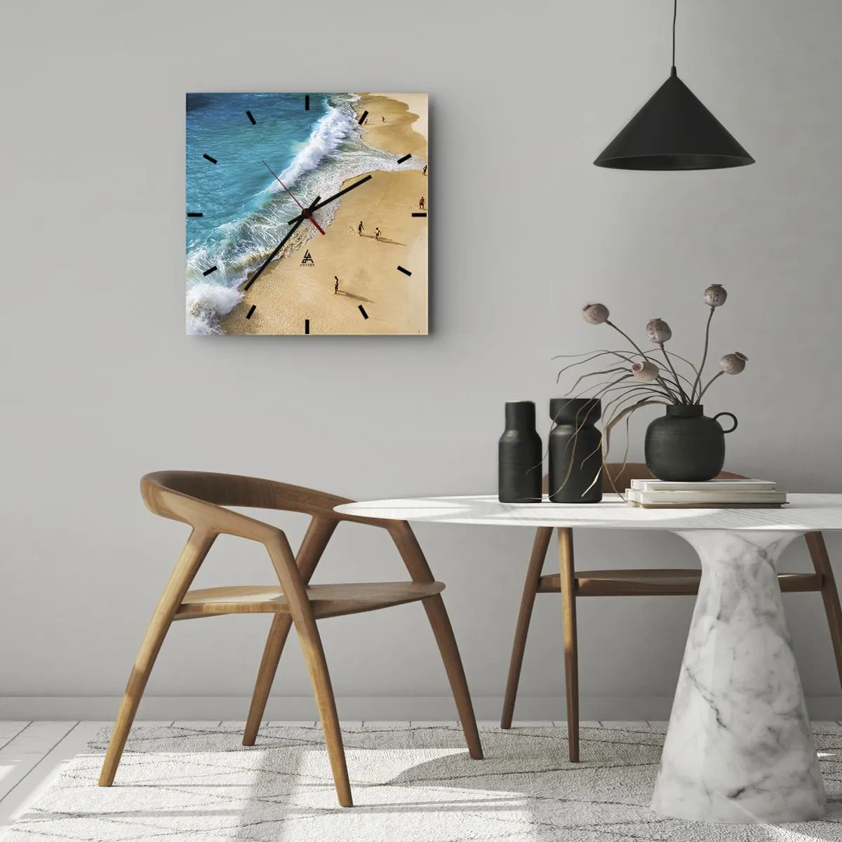 Wandklok - Klok - En dan de zon, het strand… - 30x30 cm