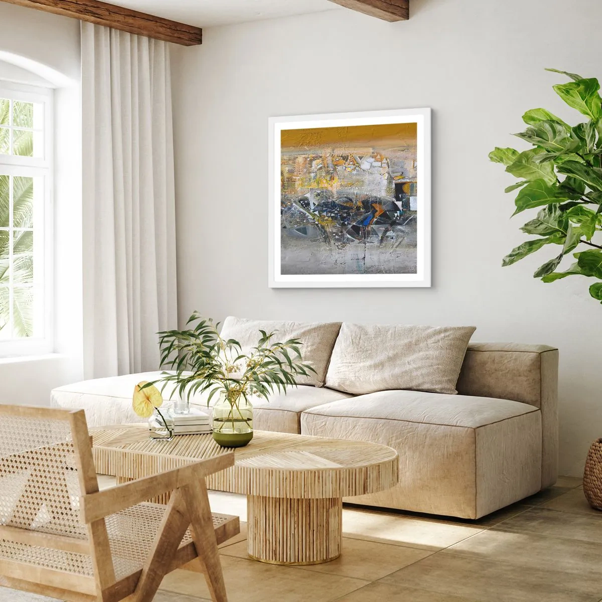 Poster in een witte lijst - Alles komt goed - 30x30 cm