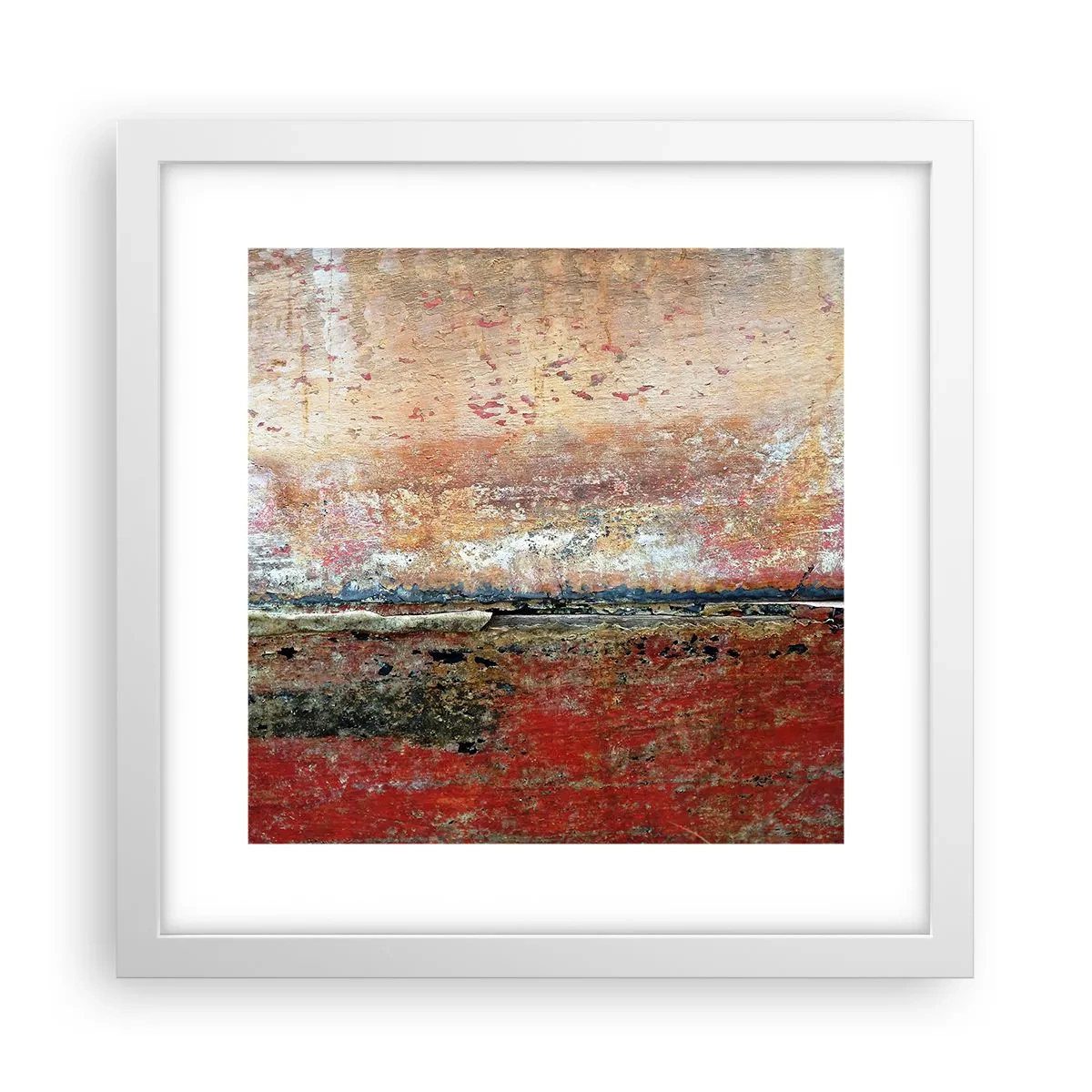 Poster in een witte lijst - Wellicht is het de zee - 30x30 cm