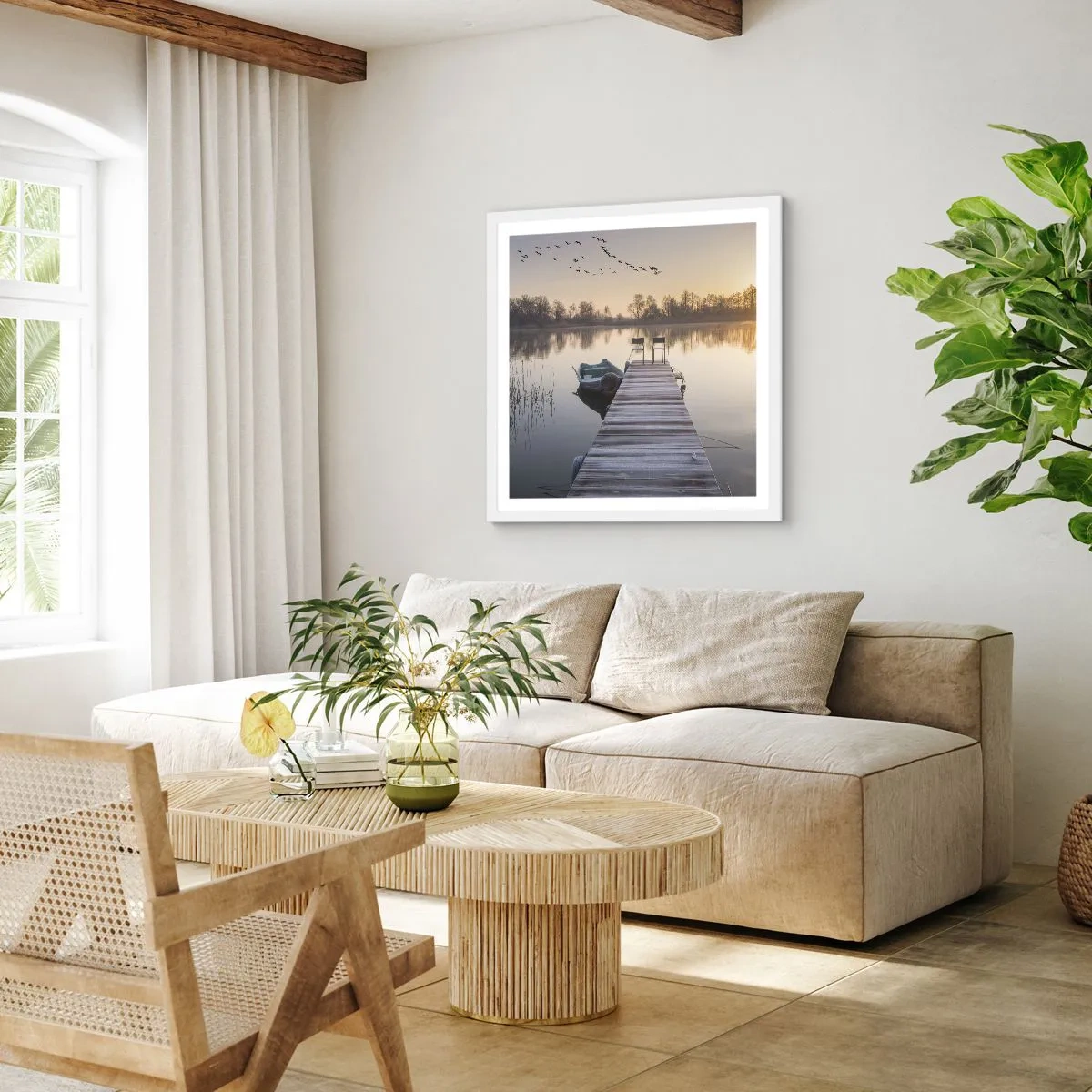 Poster in een witte lijst - Ik ben zo terug - 60x60 cm