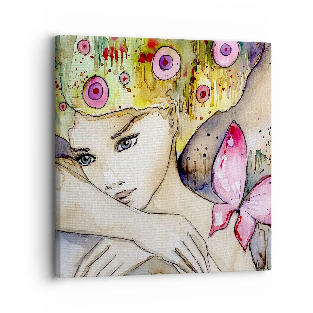 Schilderen op canvas - Vlinderprinses - 30x30 cm