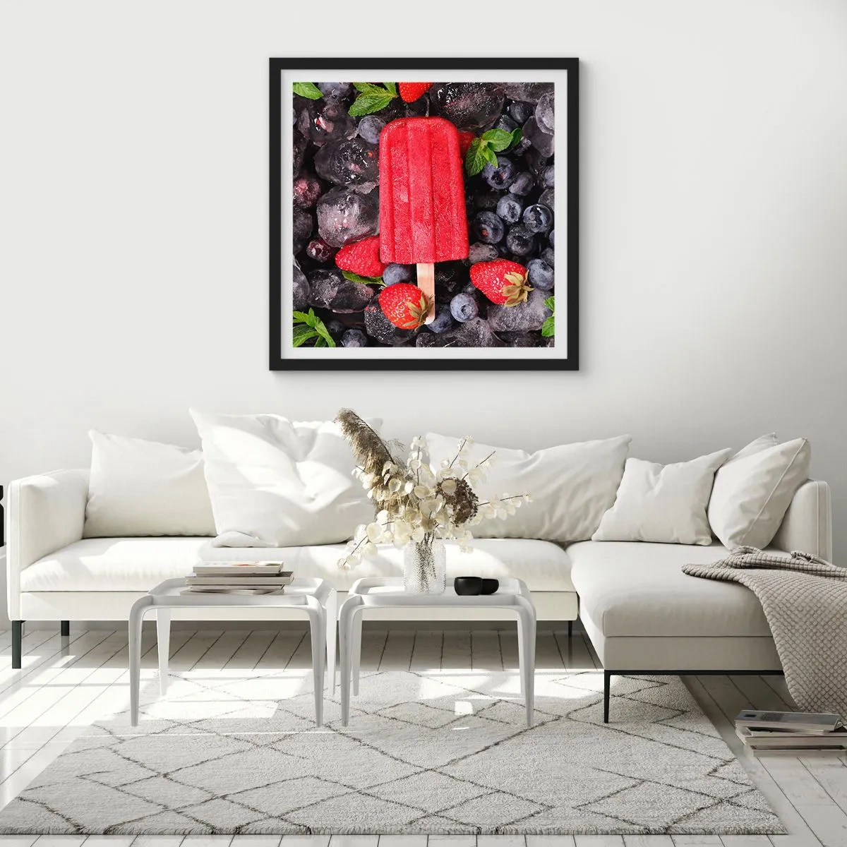Poster in een zwarte lijst - De smaak van hete zomer - 60x60 cm