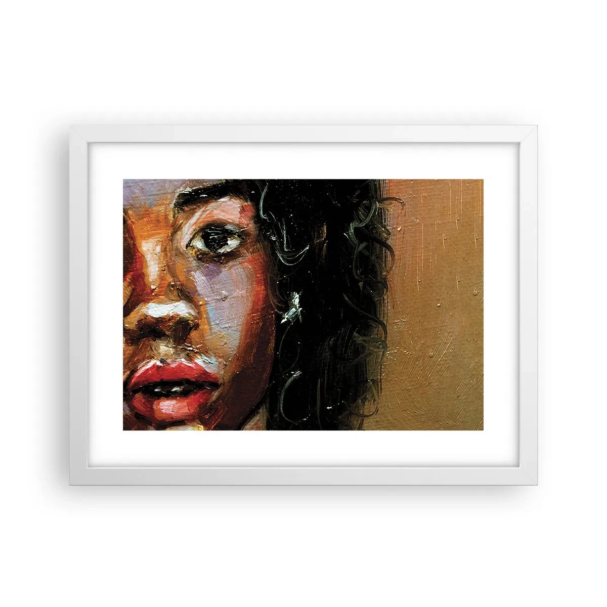 Poster in een witte lijst - Zwart en gloed - 40x30 cm