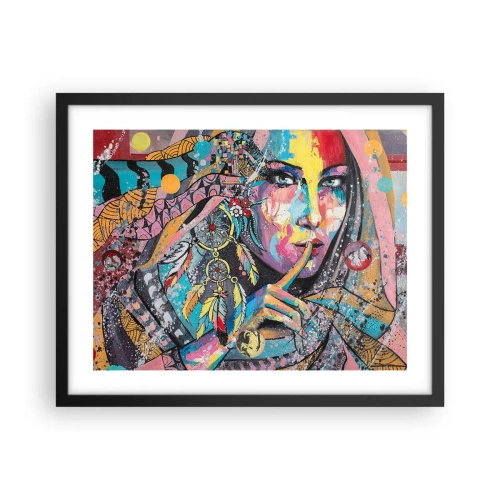 Poster in een zwarte lijst - Zwijg totdat je het begrijpt - 50x40 cm