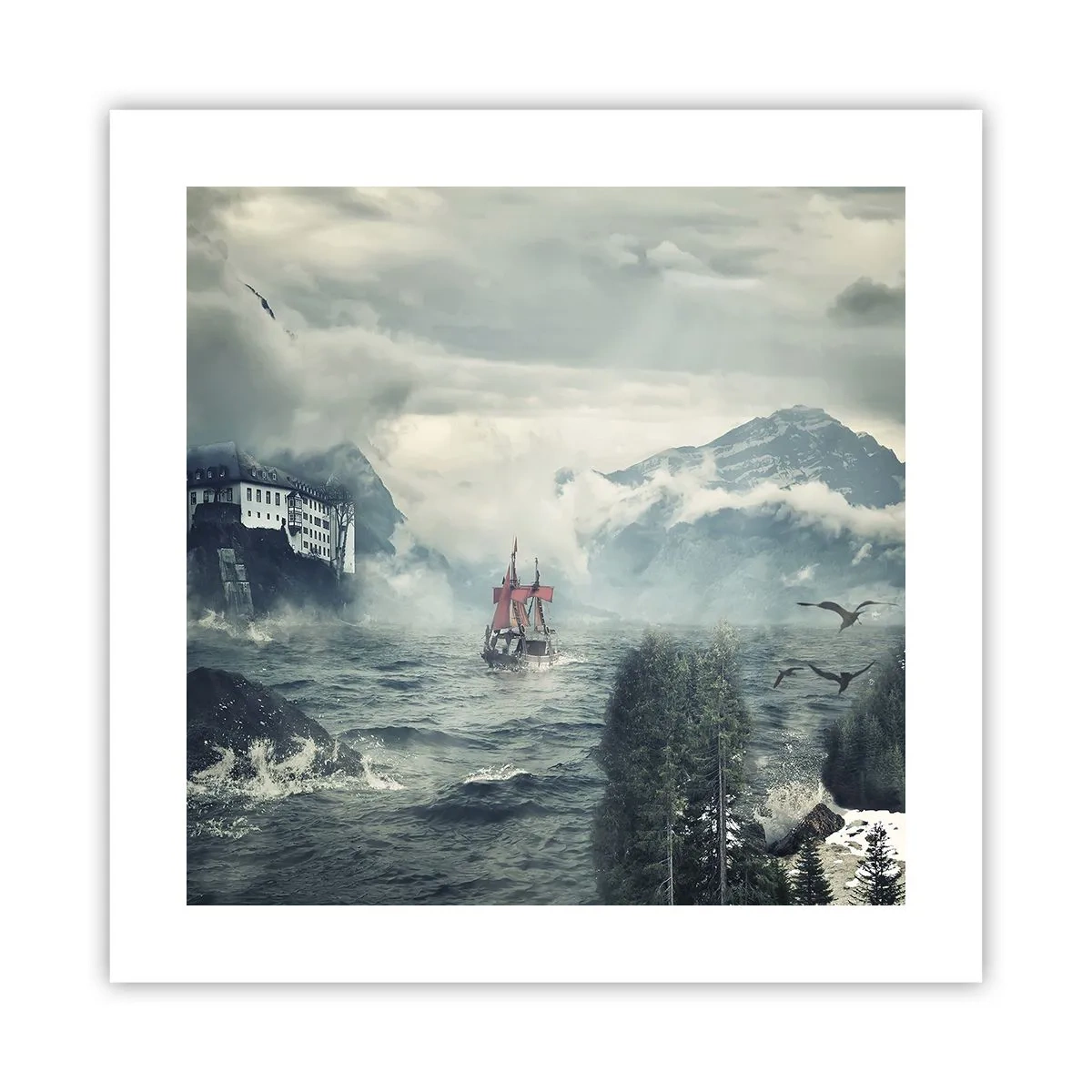 Poster - In magische wateren - 40x40 cm