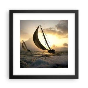 Poster in een zwarte lijst - Met de wind en tegen de wind - 30x30 cm