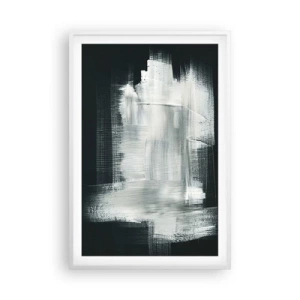 Poster in een witte lijst - Geweven van verticaal en horizontaal - 61x91 cm