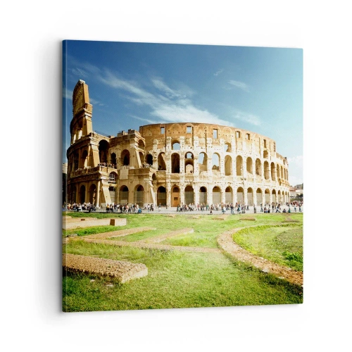 Schilderen op canvas - We kunnen nog steeds het gekletter van het geweer horen - 60x60 cm