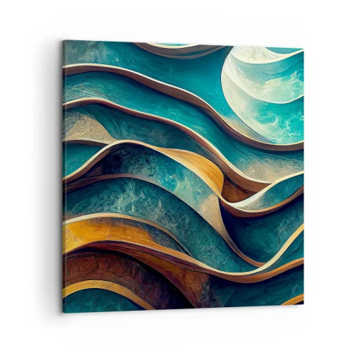Schilderen op canvas - Meanders van blauw - 50x50 cm