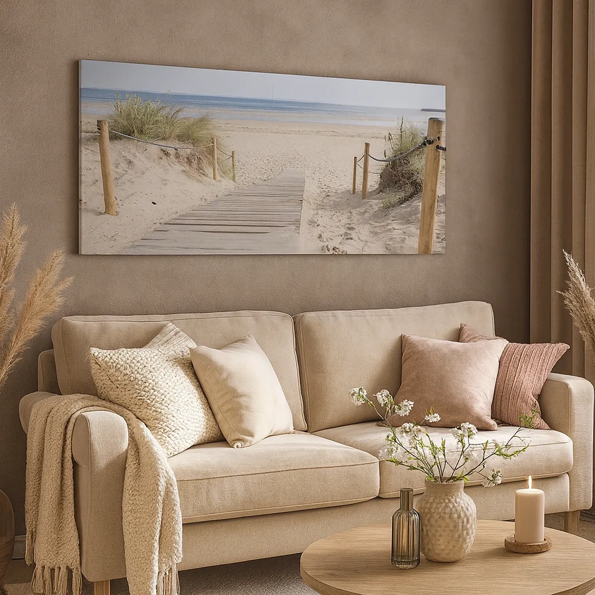 Schilderen op canvas - naar de horizon - 30x30 cm