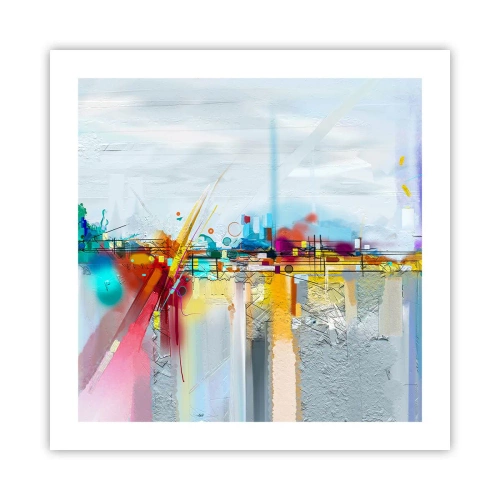 Poster - Brug van vreugde bij de rivier van het leven - 50x50 cm