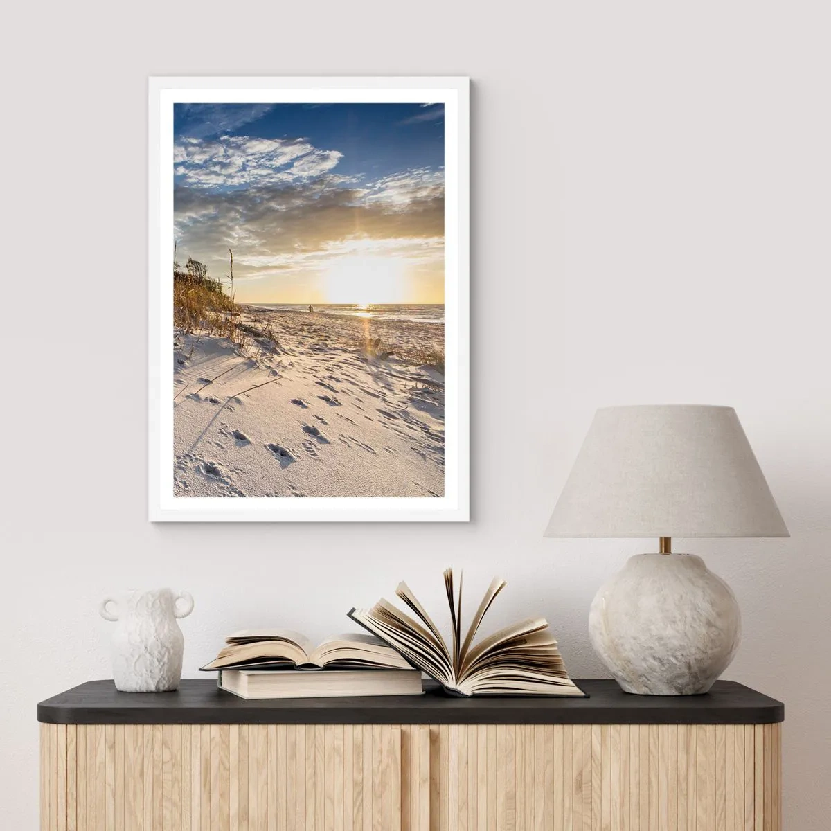 Poster in een witte lijst - Een uitnodiging voor een wandeling - 50x70 cm