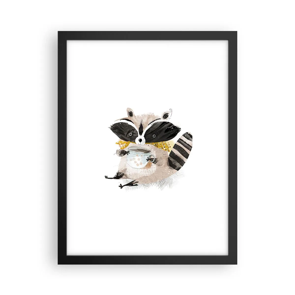 Poster in een zwarte lijst - Mijn vriend de wasbeer - 30x40 cm