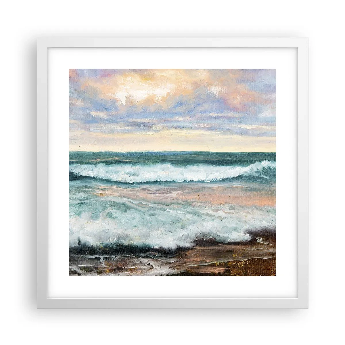 Poster in een witte lijst - Hier maak je je ziel glad - 40x40 cm