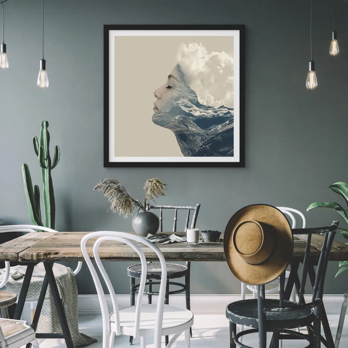 Poster in een zwarte lijst - De schoonheid van de elementen - 30x30 cm