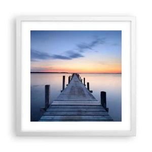 Poster in een witte lijst - De rust van een serene schemering - 40x40 cm