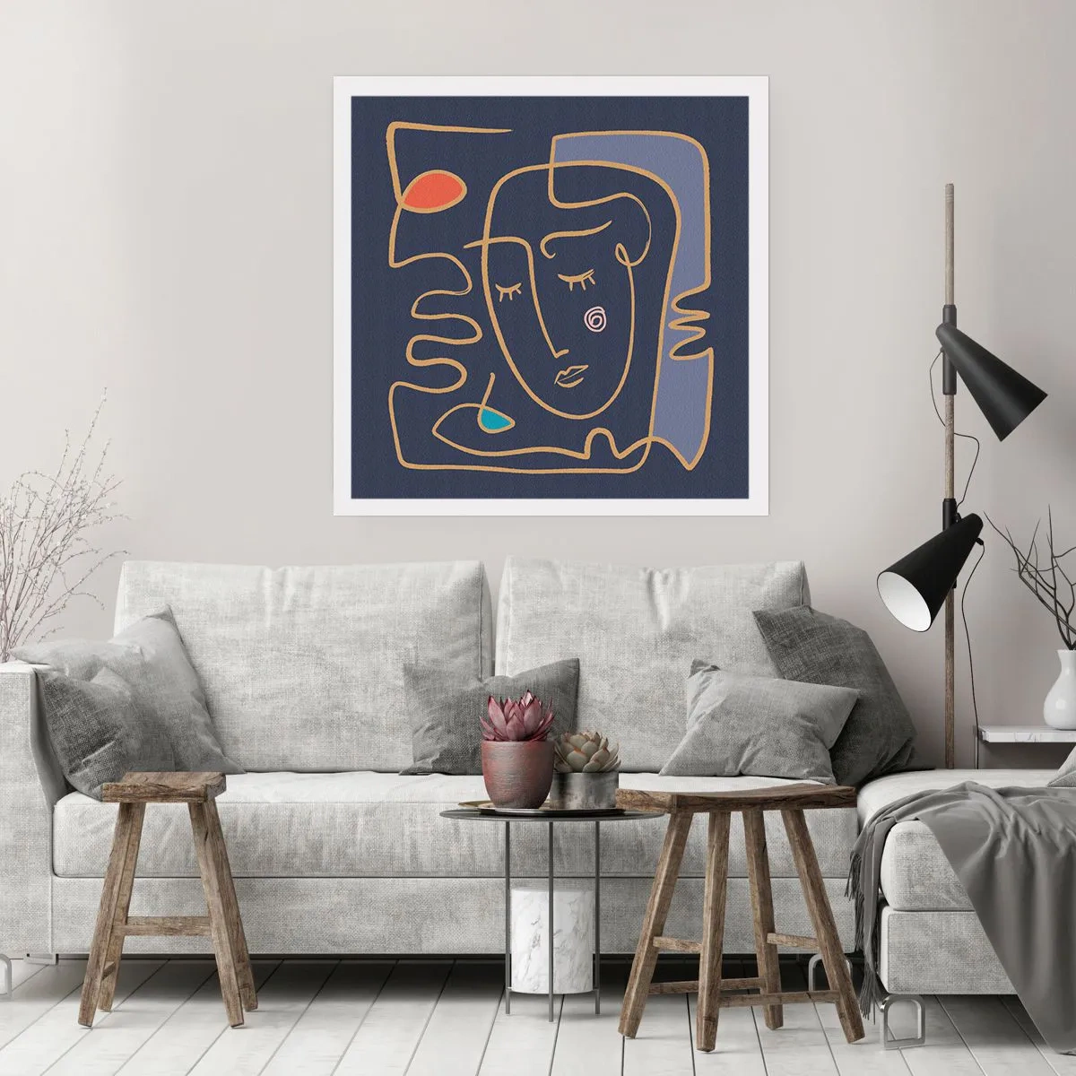 Poster - In nadenken - 60x60 cm