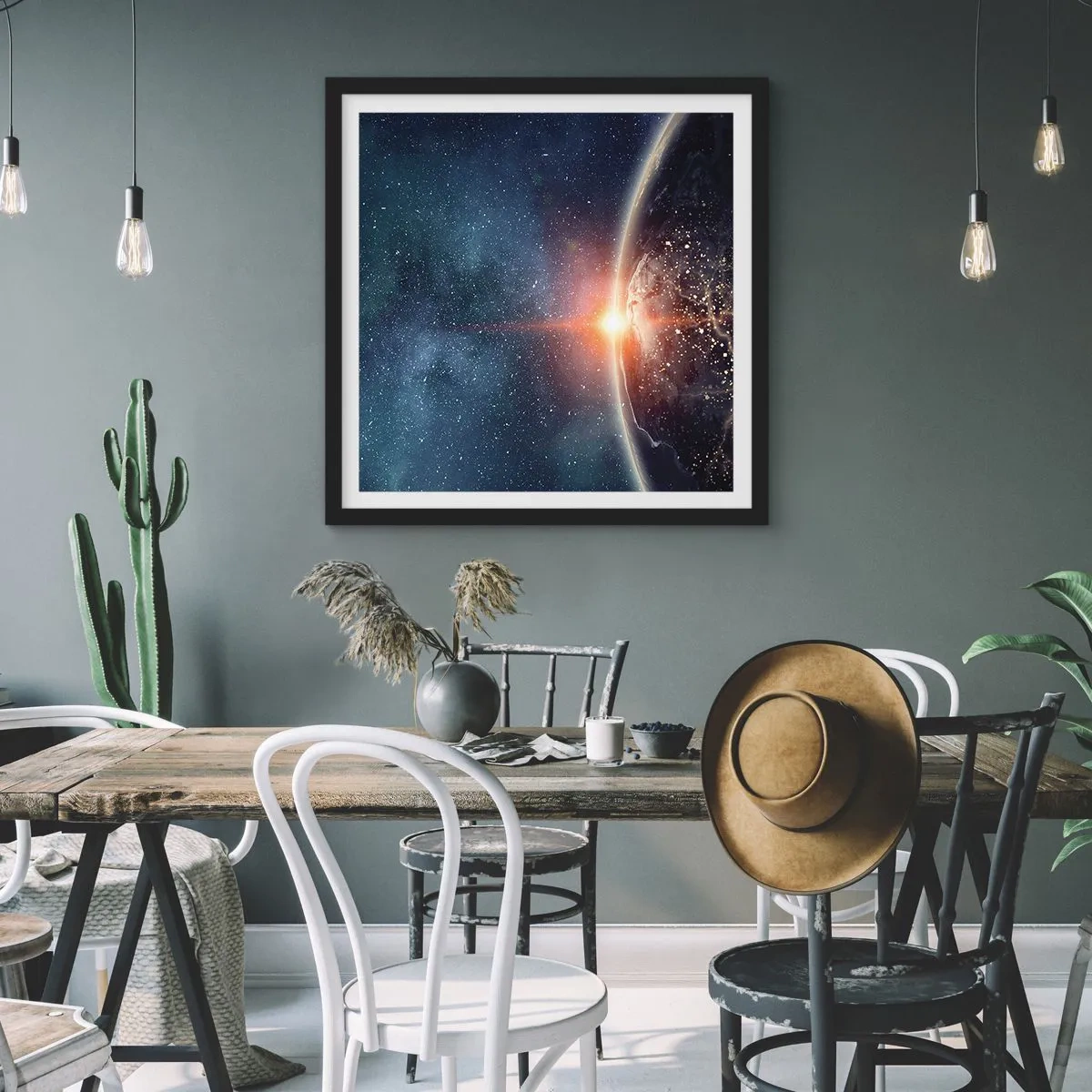 Poster in een zwarte lijst - In een nieuw perspectief - 30x30 cm