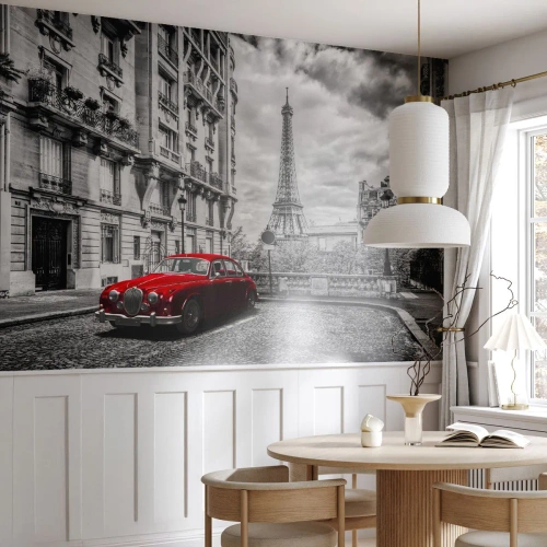 Fotobehang Premium Canvas - Roofdier in de stad - Stad, Eiffeltoren, Parijs - 300x210 cm