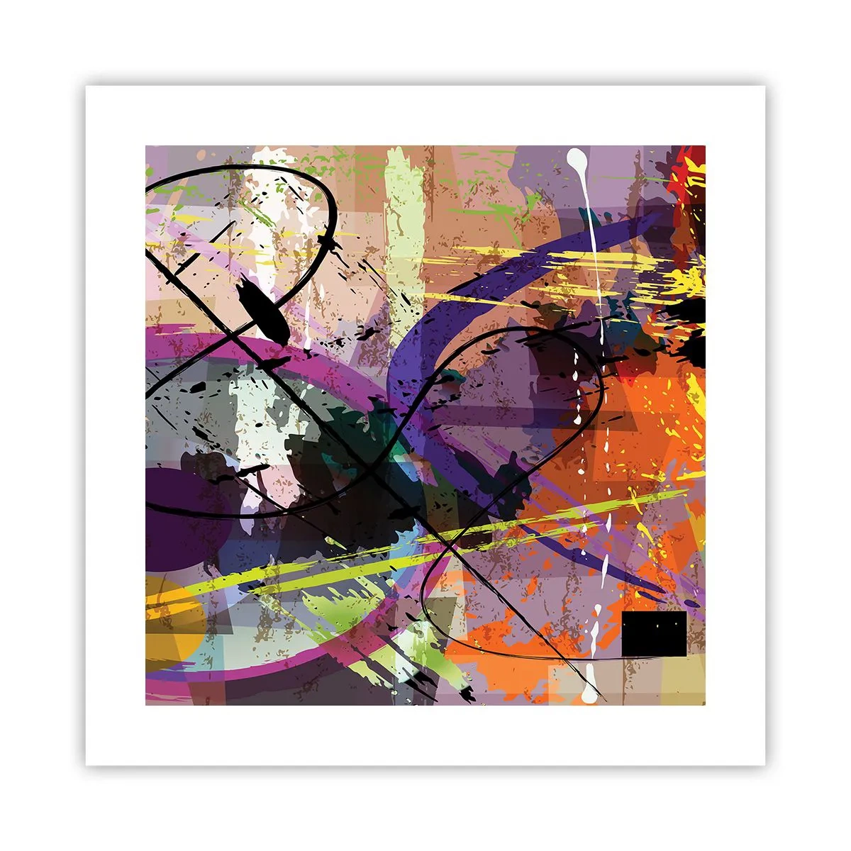 Poster - Je kunt rechtdoor of rondom - 40x40 cm