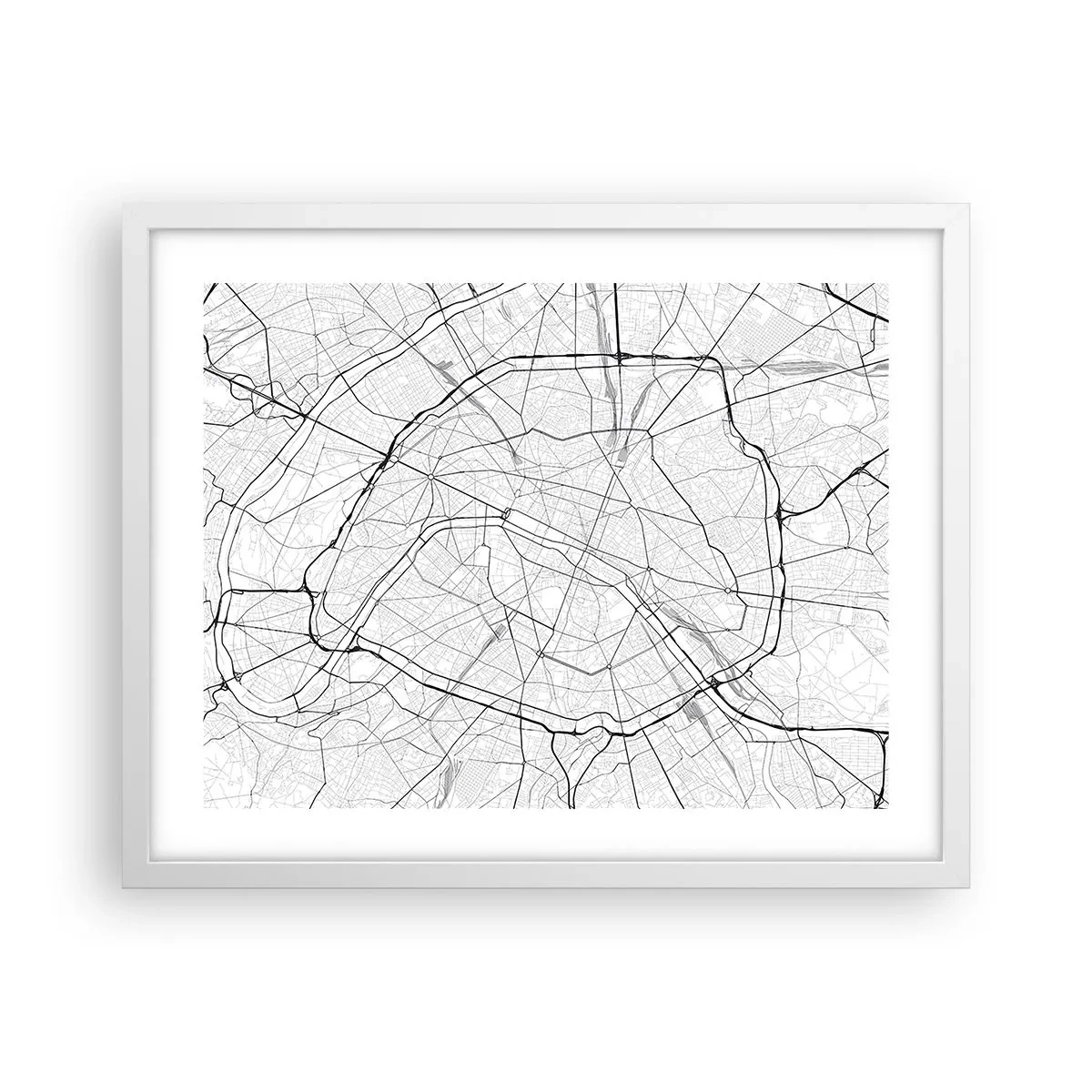 Poster in een witte lijst - Parijs bloem - 50x40 cm