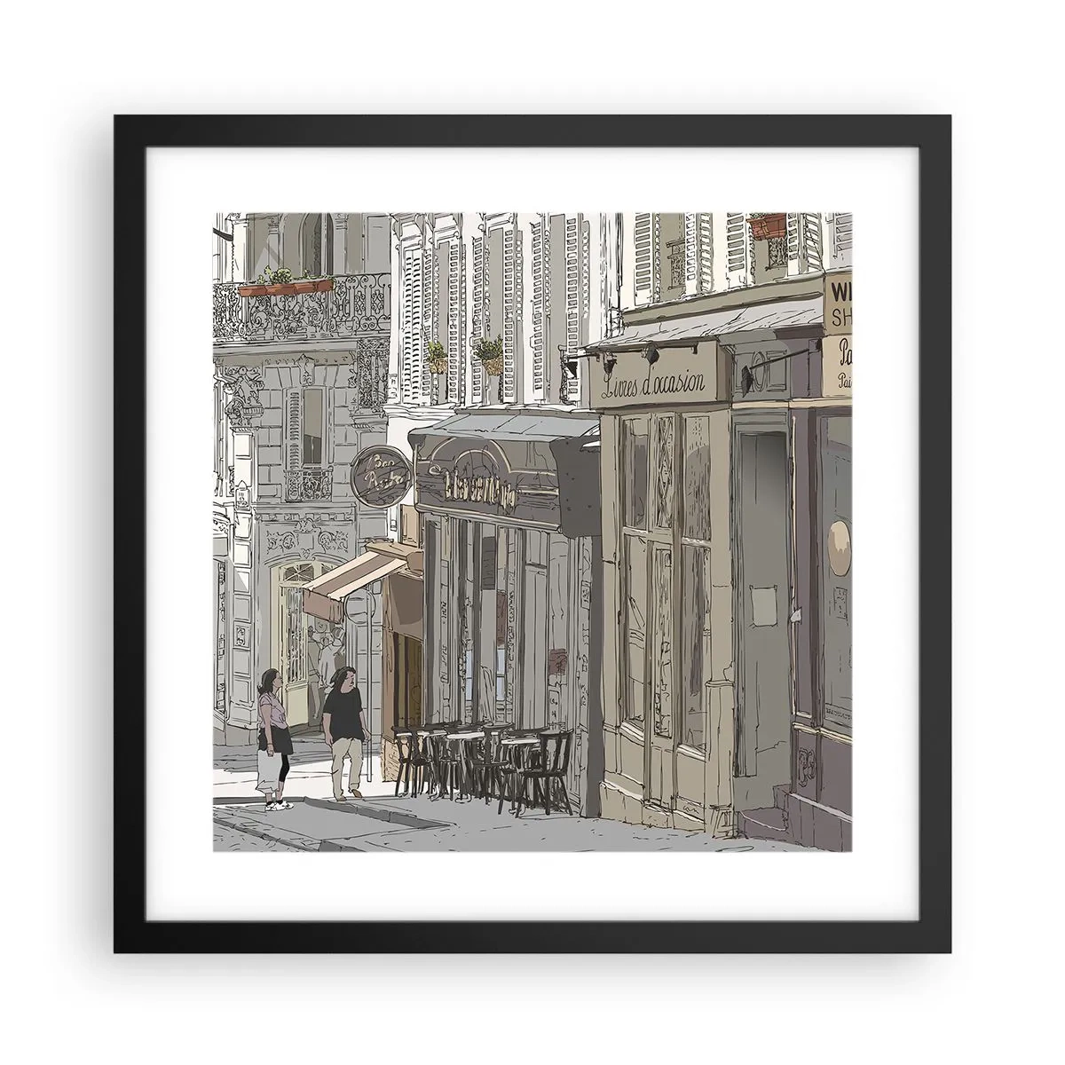 Poster in een zwarte lijst - Stadsvreugde - 40x40 cm