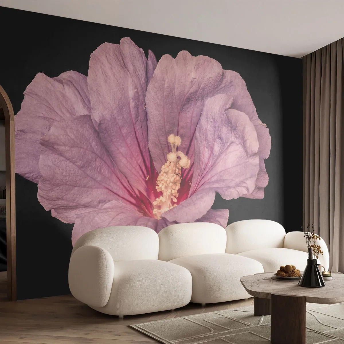 Fotobehang Standard Eco - Recht in het hart - Bloem, Deel, Grafisch - 200x140 cm