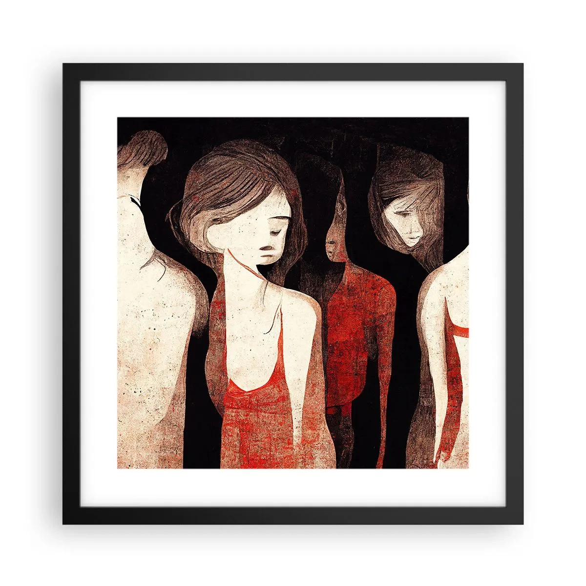 Poster in een zwarte lijst - Madonna's van duisternis - 40x40 cm