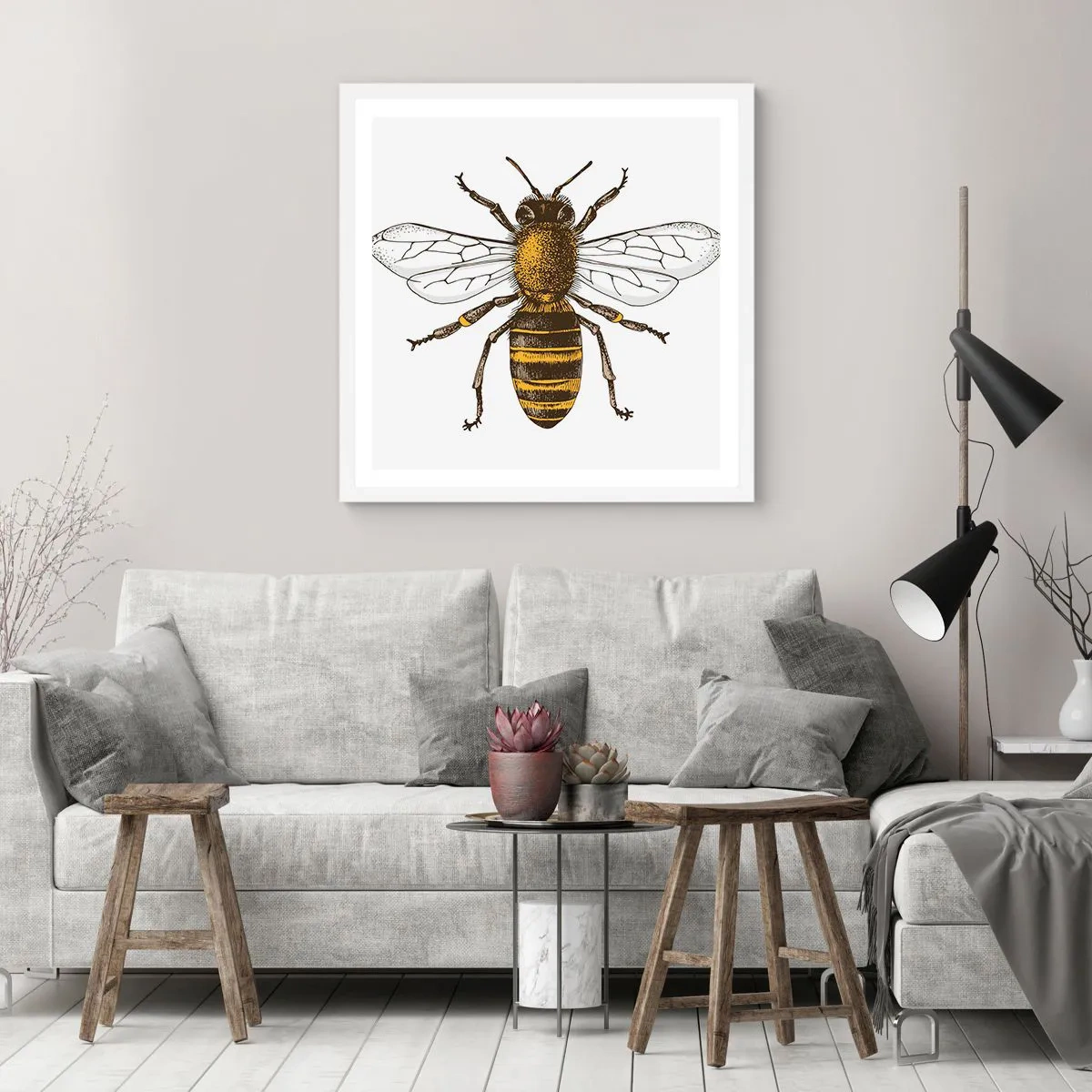 Poster in een witte lijst - Mooi en goed - 40x40 cm