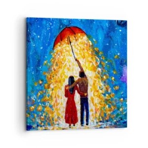 Schilderen op canvas - De magie van een regenachtige avond? - 70x70 cm