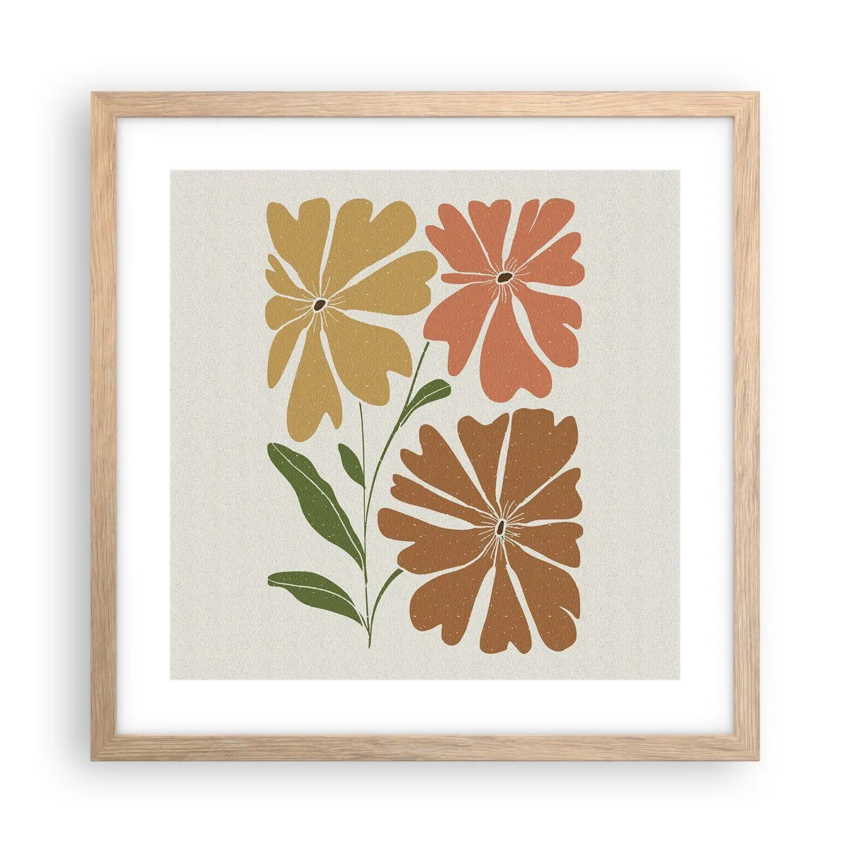 Een poster in een licht eiken lijst - Natuur en geometrie - 40x40 cm