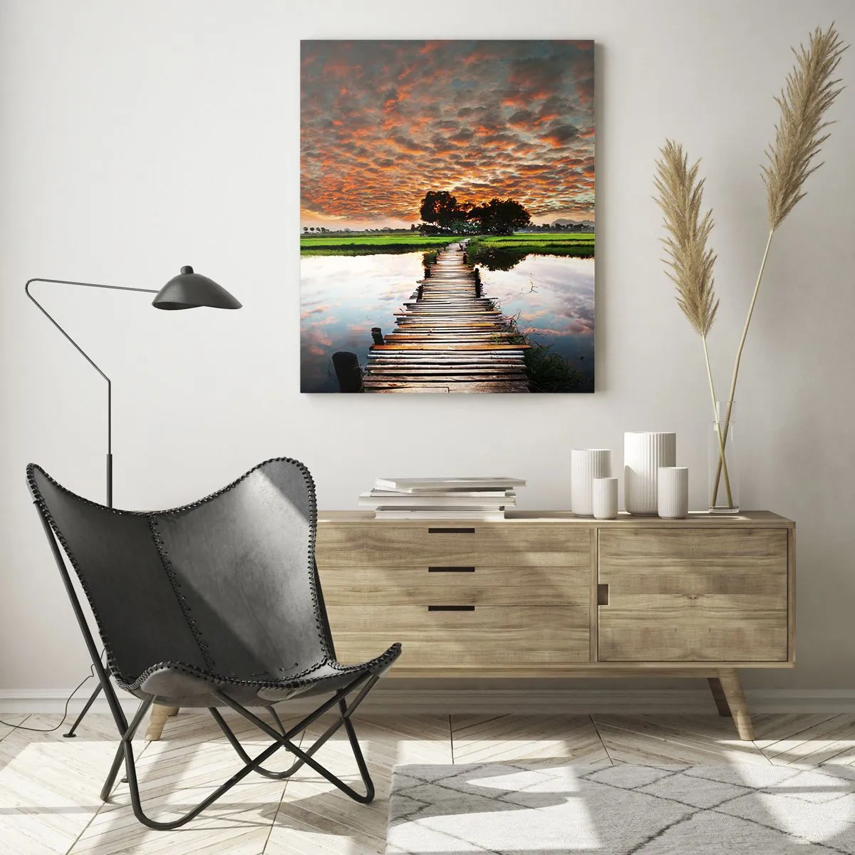 Schilderen op glas - Strek je armen - ademen - 80x120 cm