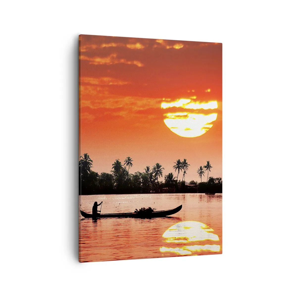 Schilderen op canvas - De rust van de tropen bij zonsondergang - 50x70 cm