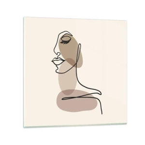 Schilderen op glas - Een bepaalde lijn van schoonheid - 50x50 cm
