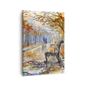 Schilderen op canvas - Samen wandelen in de herfst - 50x70 cm