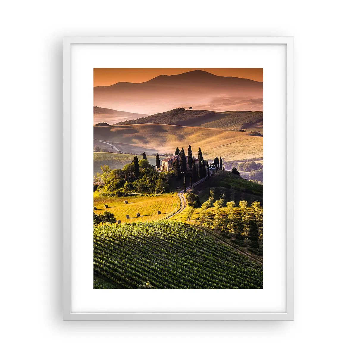 Poster in een witte lijst - Arcadia - het Toscaanse landschap - 40x50 cm