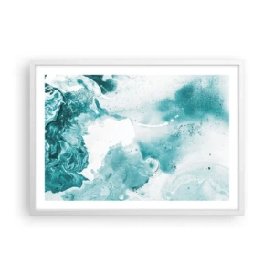 Poster in een witte lijst - Moerast van blauw - 70x50 cm