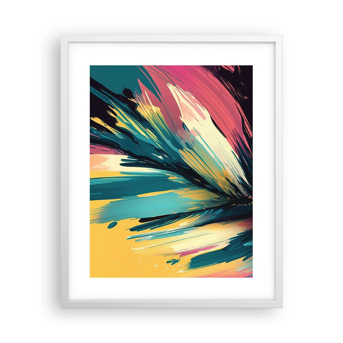 Poster in een witte lijst - Compositie – een explosie van vreugde - 40x50 cm