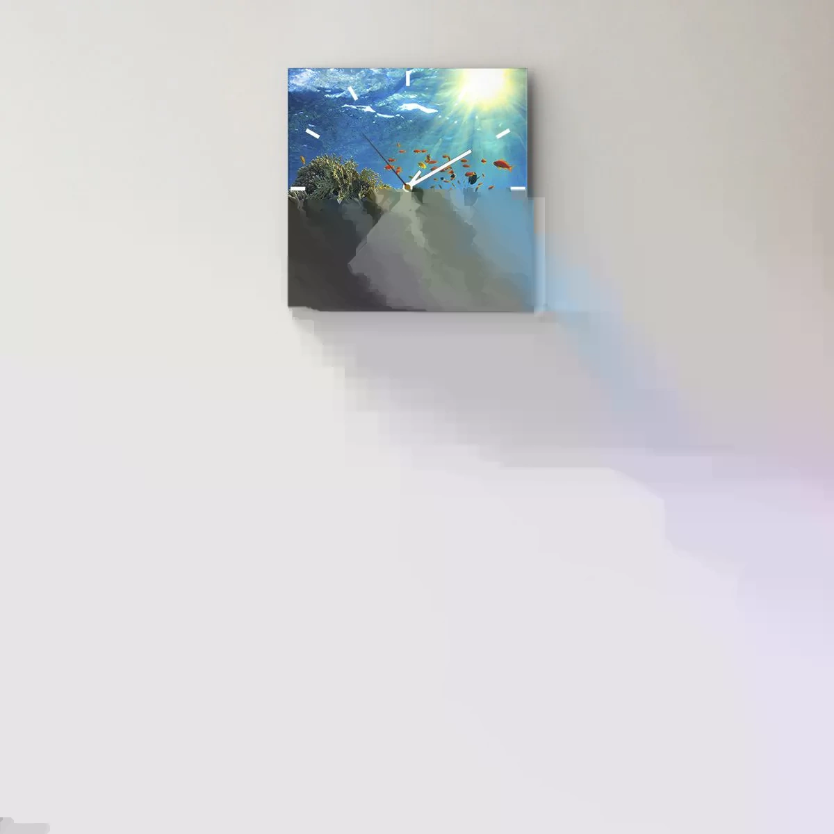 Wandklok - Klok - Onderwater schatten - 40x40 cm